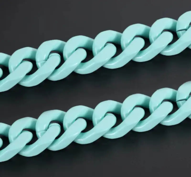 Paint Collection Cuban Chain Bracelet - Blue - 7in - Jewelry