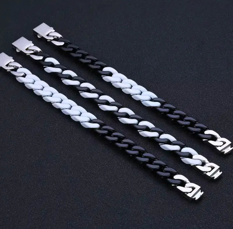 Paint Splatter Cuban Chain with Double Hook Clasp - Jewelry