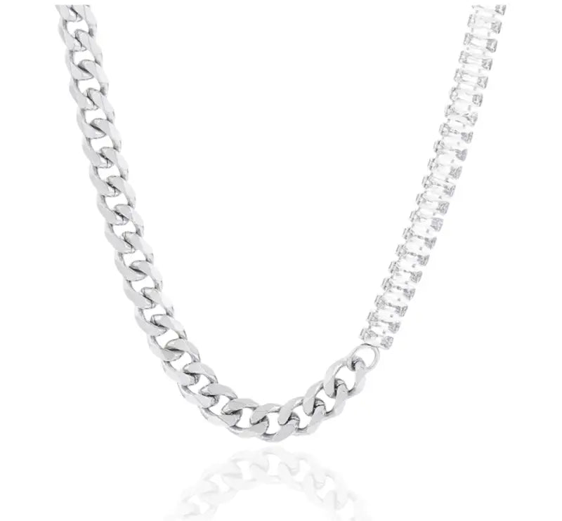 Peaceful Shore Cuban & Zircon Necklace - Jewelry