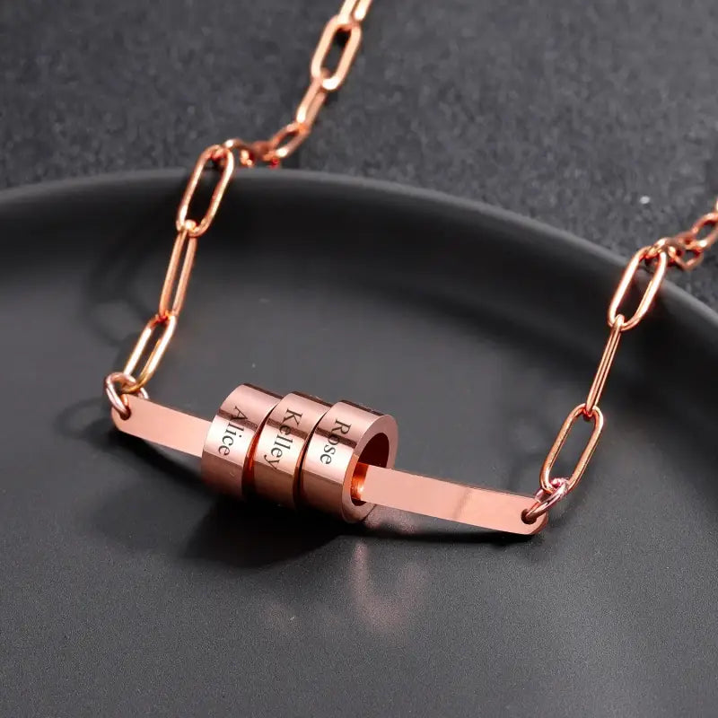 Personalized Name Cross Bar Necklace - Jewelry