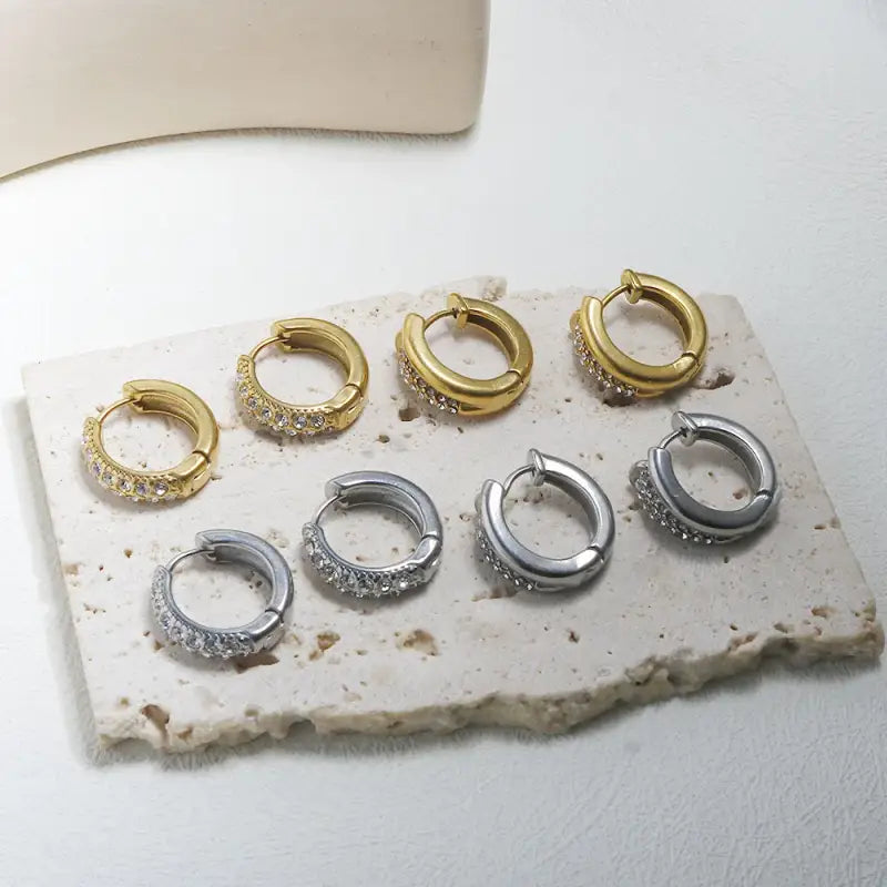 Petite Pave Hoop Earrings