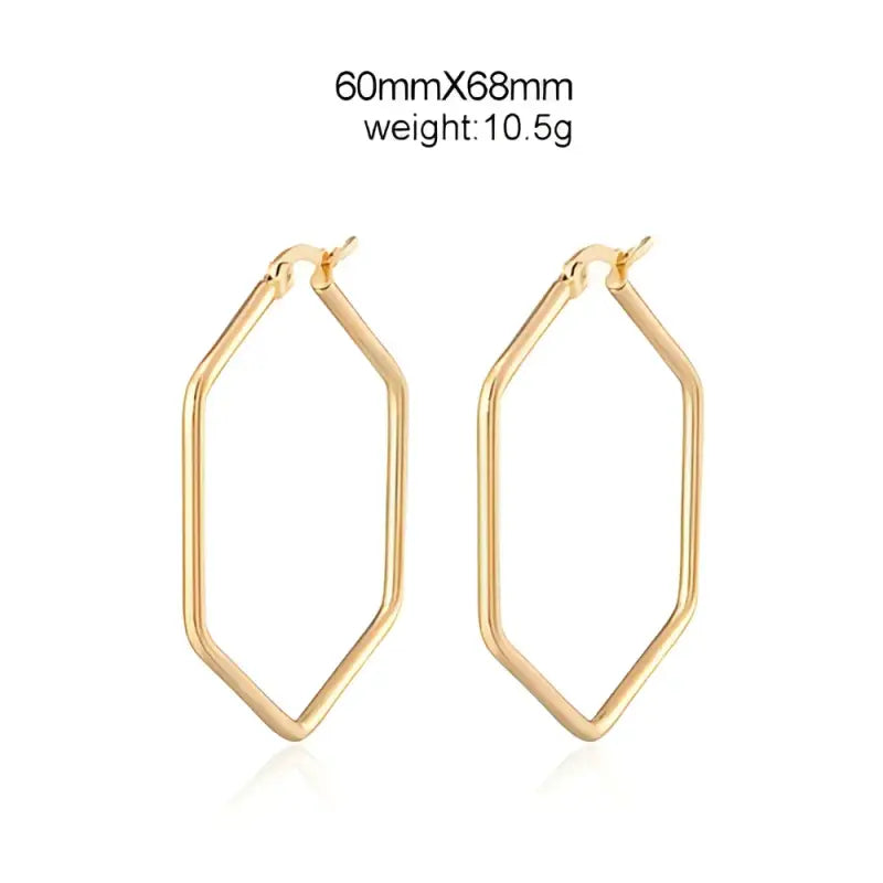 Punk Fashion Ear Jewelry Glossy Hexagon Large Hoop Earrings For Women Girl Geometric Exaggeration Loop earrings Trend
