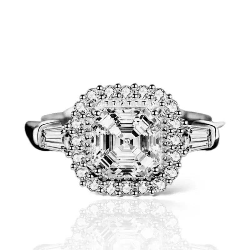 So Much Shine Moissanite Sterling Silver Ring - Jewelry