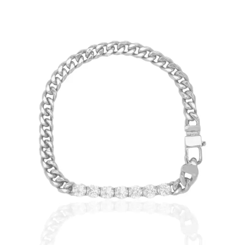 Radiant Refuge Zircon Cuban Chain Bracelet - Jewelry