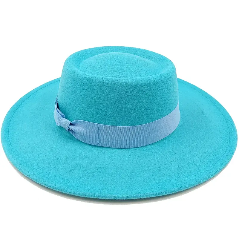 Sombrero Raised Top Fedora Hat 2023 New European and American Jazz Men’s Round Wholesale - 13 / 56-58cm / CHINA