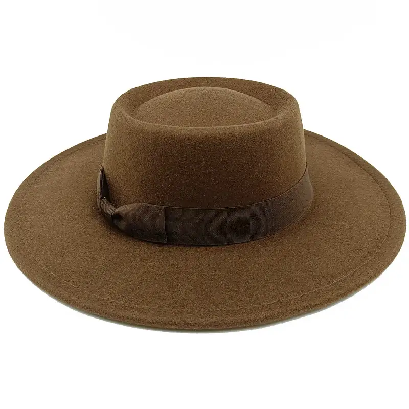 Sombrero Raised Top Fedora Hat 2023 New European and American Jazz Men’s Round Wholesale - 18 / 56-58cm / CHINA