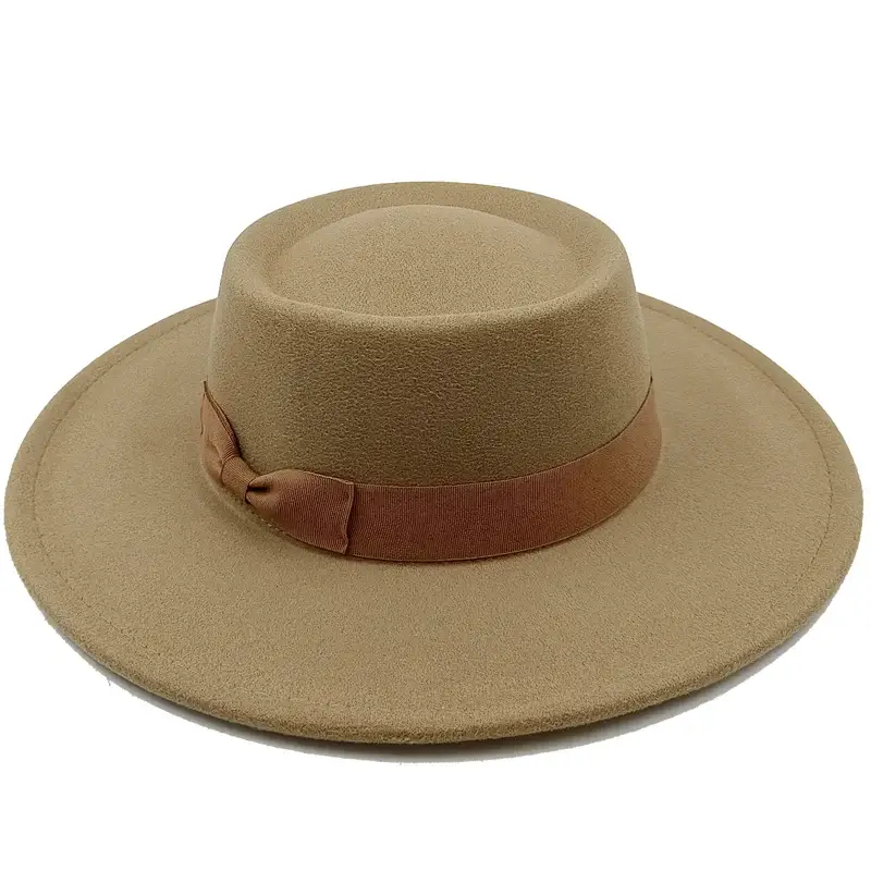 Sombrero Raised Top Fedora Hat 2023 New European and American Jazz Men’s Round Wholesale - 15 / 56-58cm / CHINA