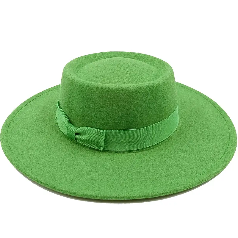 Sombrero Raised Top Fedora Hat 2023 New European and American Jazz Men’s Round Wholesale - 8 / 56-58cm / CHINA