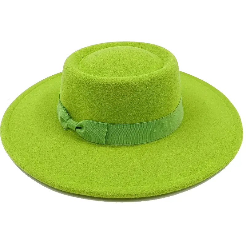 Sombrero Raised Top Fedora Hat 2023 New European and American Jazz Men’s Round Wholesale - 10 / 56-58cm / CHINA