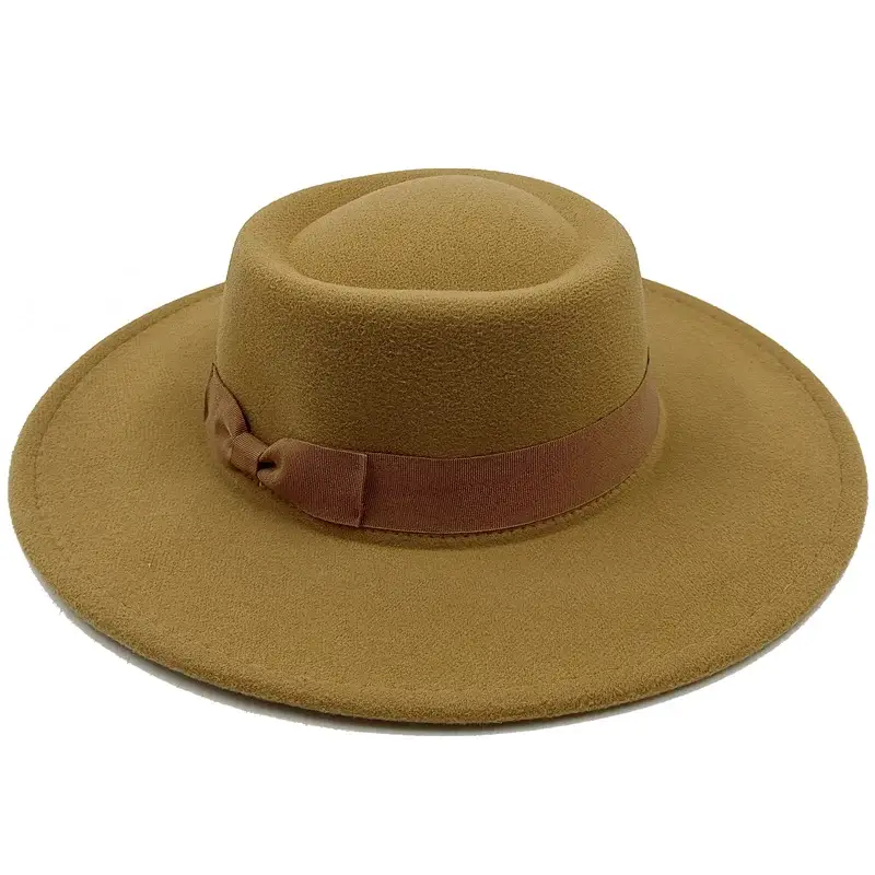 Sombrero Raised Top Fedora Hat 2023 New European and American Jazz Men’s Round Wholesale - 12 / 56-58cm / CHINA