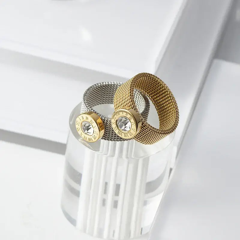 Roman Numeral Mesh Ring