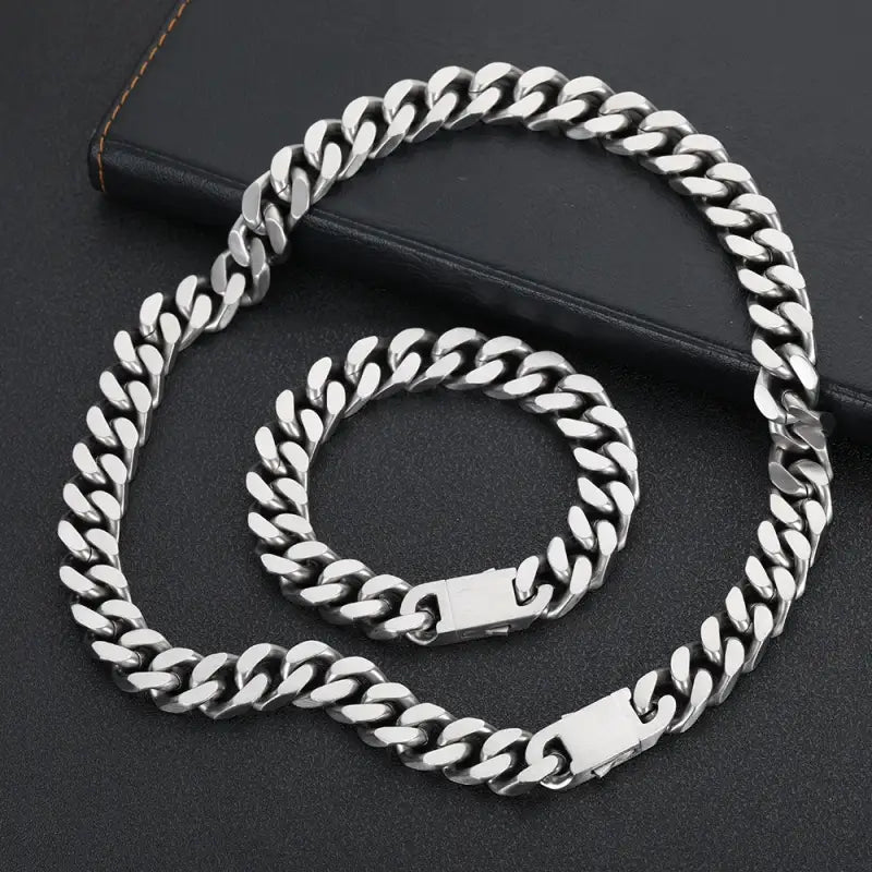 Titanium Cuban Chain Necklace 13mm - Jewelry