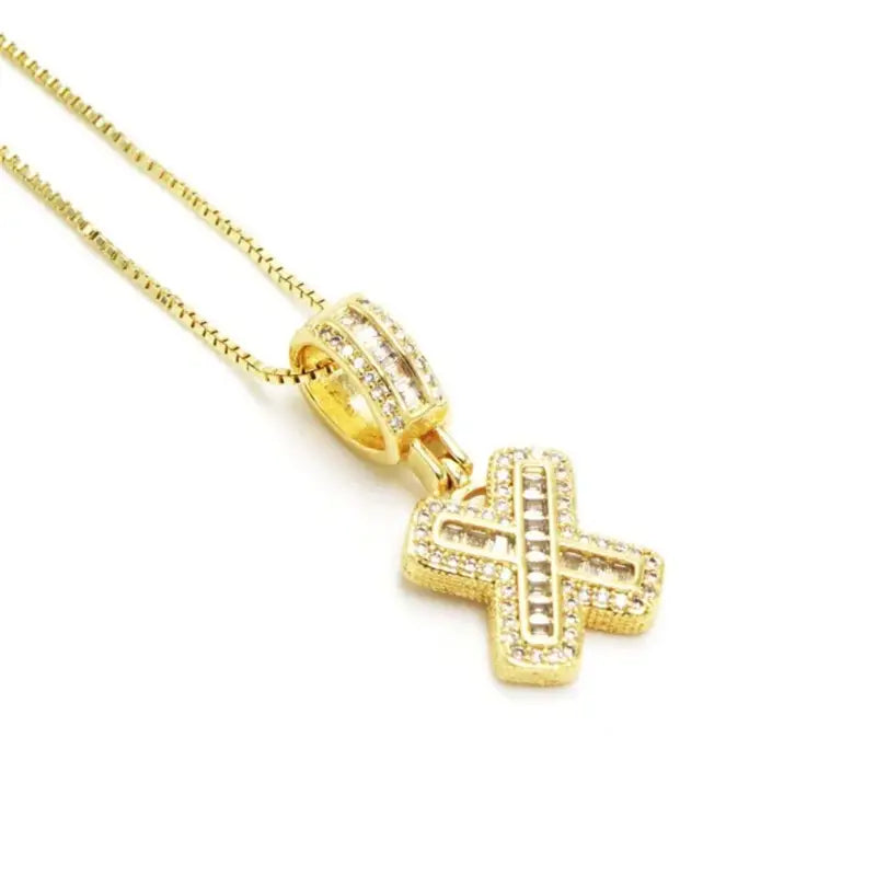 Trend Zircon Letter Initial Necklace Colored Crystal for Party Birthday Jewelry Gift Wholesale X