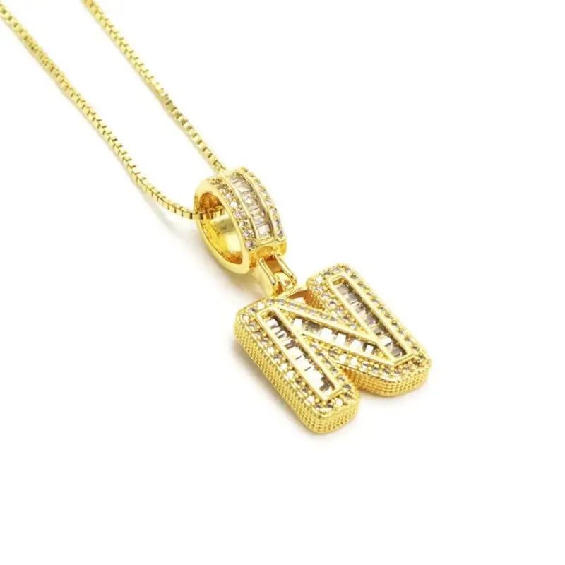 Trend Zircon Letter Initial Necklace Colored Crystal for Party Birthday Jewelry Gift Wholesale N