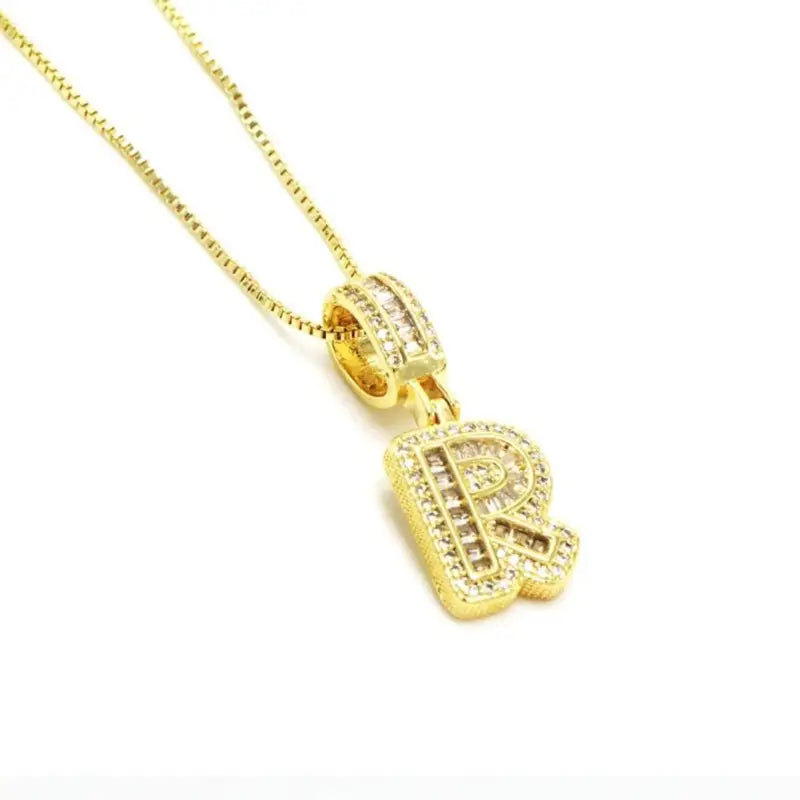 Trend Zircon Letter Initial Necklace Colored Crystal for Party Birthday Jewelry Gift Wholesale R