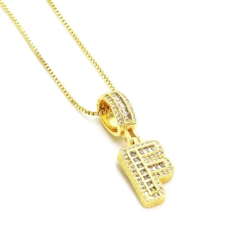 Trend Zircon Letter Initial Necklace Colored Crystal for Party Birthday Jewelry Gift Wholesale F
