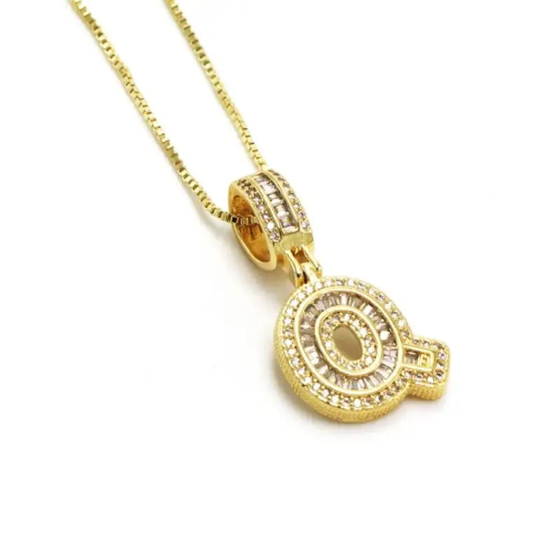 Trend Zircon Letter Initial Necklace Colored Crystal for Party Birthday Jewelry Gift Wholesale Q