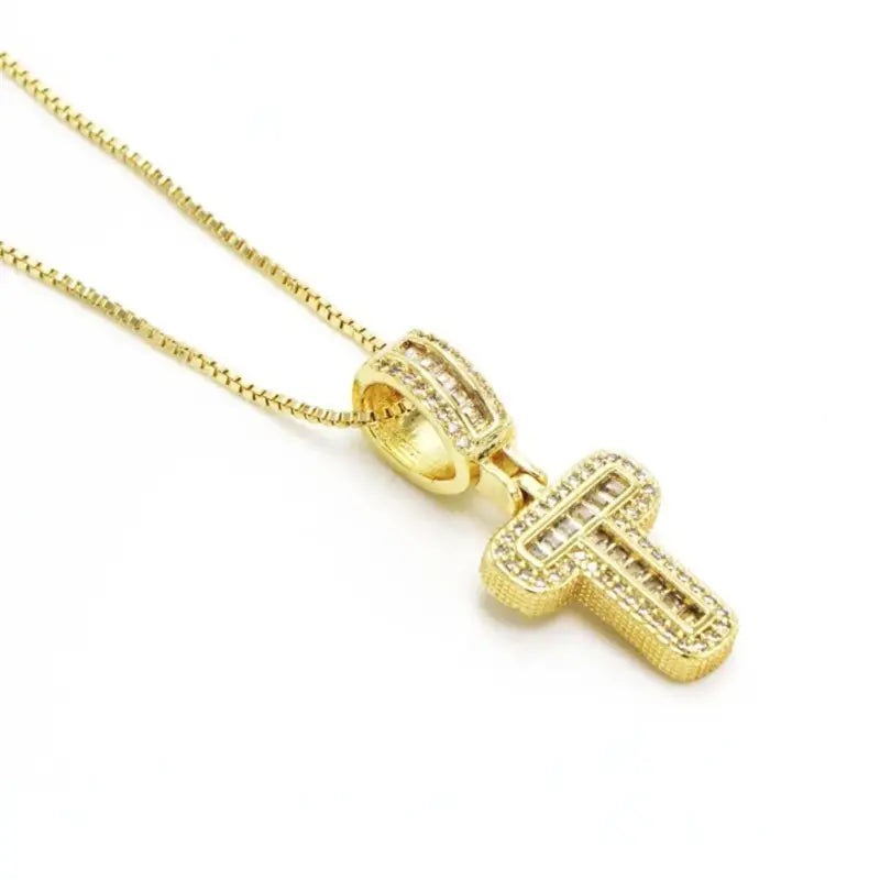 Trend Zircon Letter Initial Necklace Colored Crystal for Party Birthday Jewelry Gift Wholesale T