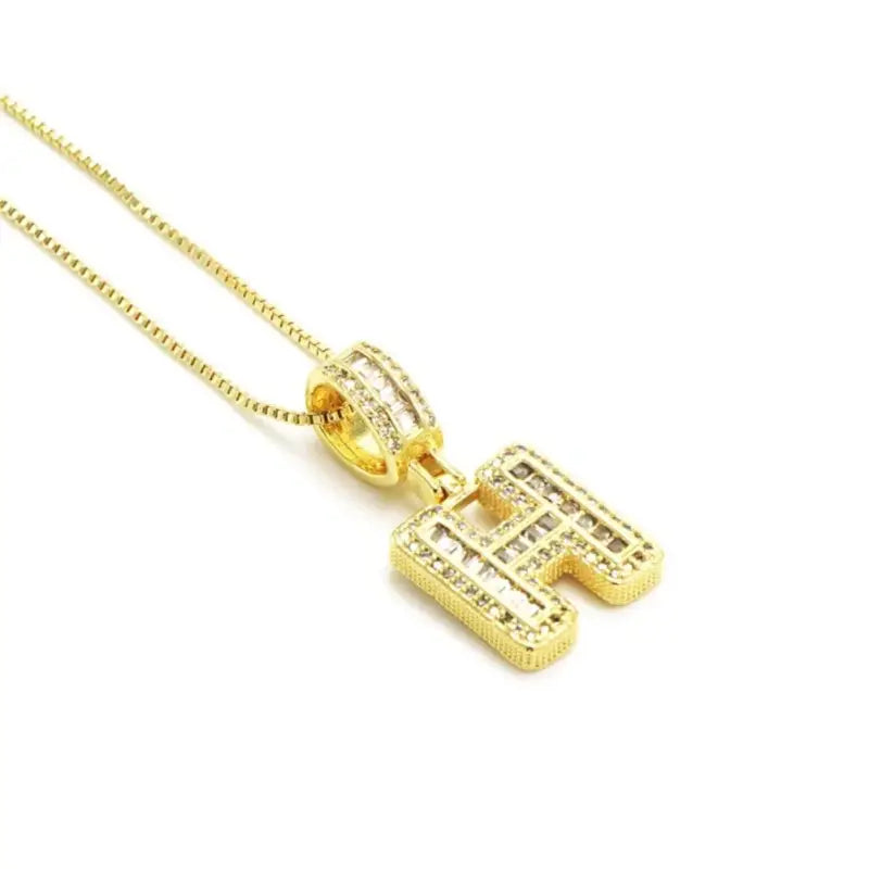 Trend Zircon Letter Initial Necklace Colored Crystal for Party Birthday Jewelry Gift Wholesale H
