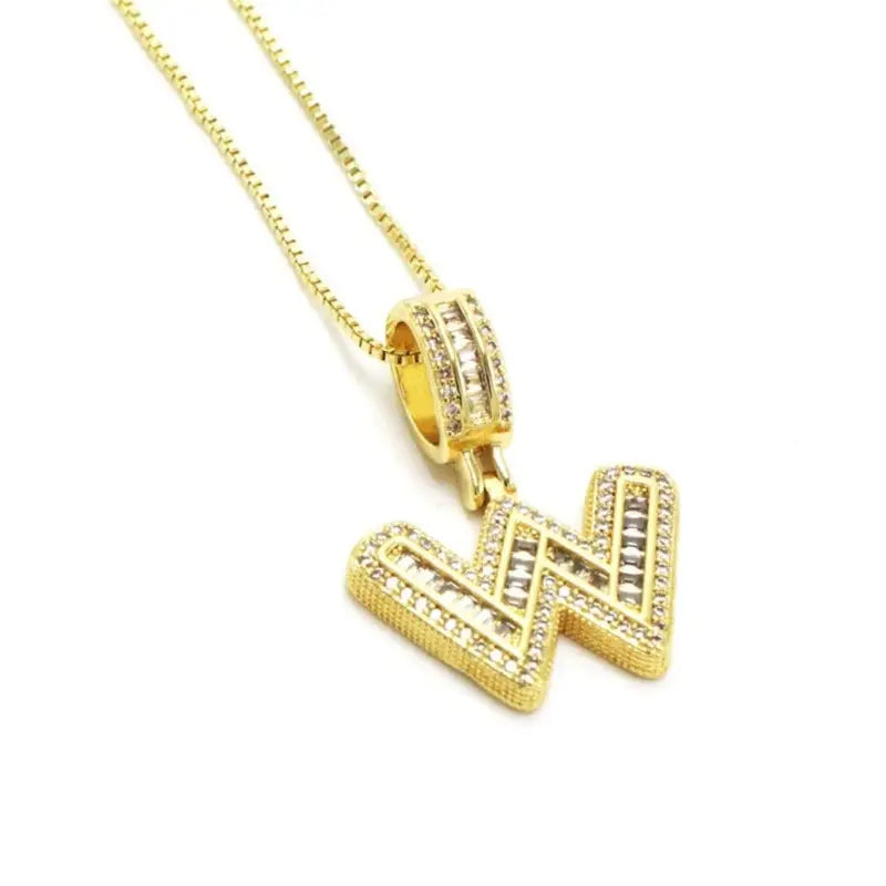 Trend Zircon Letter Initial Necklace Colored Crystal for Party Birthday Jewelry Gift Wholesale W