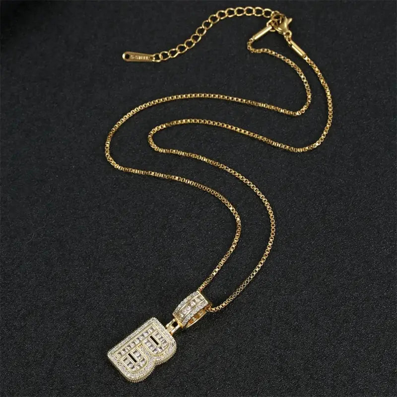 Trend Zircon Letter Initial Necklace Colored Crystal for Party Birthday Jewelry Gift Wholesale