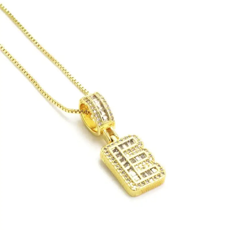 Trend Zircon Letter Initial Necklace Colored Crystal for Party Birthday Jewelry Gift Wholesale E