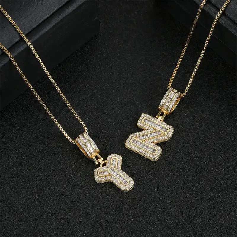 Trend Zircon Letter Initial Necklace Colored Crystal for Party Birthday Jewelry Gift Wholesale