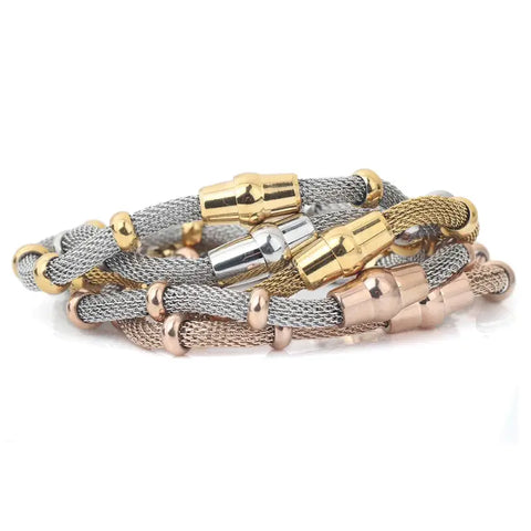 Tri-Tone Elegance Stainless Steel Bracelet