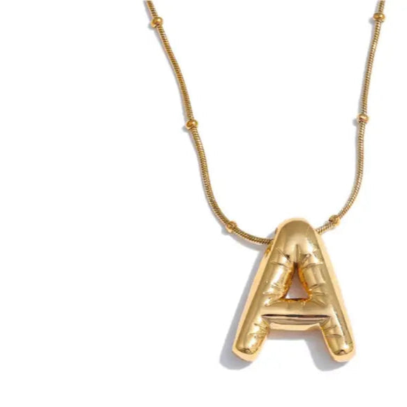 Yhpup Waterproof 26 English Letter Initial Name Pendant Necklace Stainless Steel 18K PVD Plated A to Z Charm Jewelry