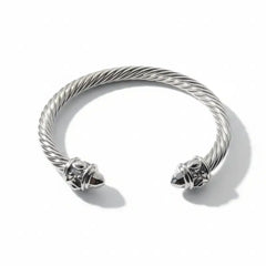Covenant Cable Bangle - Silver Frost