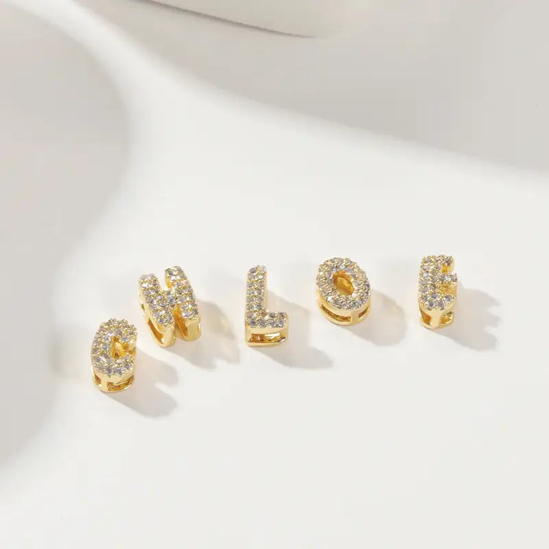 3D Bubble Initial Letter Name Necklace with Pavé Zircon - Jewelry