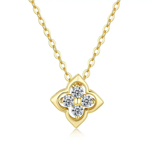 3mm Moissanite S925 Silver Yellow Gold Color Pendant Ladies Anniversary Necklace Gift - yellow gold