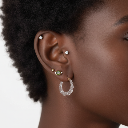 Bamboo Contour Mini Hoops