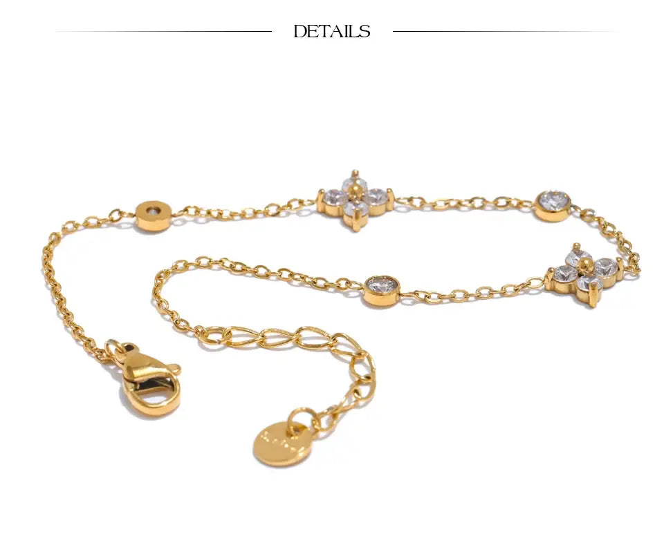 Eternal Bloom Bracelet | Platinum & 18K Gold Plated Cubic Zirconia Charm