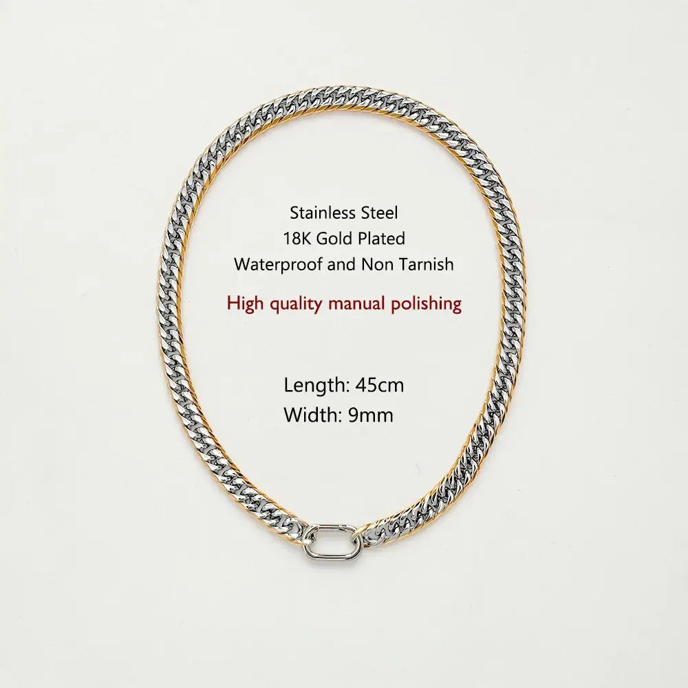 Cuban Two-Tone Chain Necklace