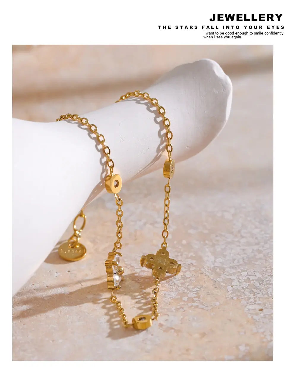 Eternal Bloom Bracelet | Platinum & 18K Gold Plated Cubic Zirconia Charm