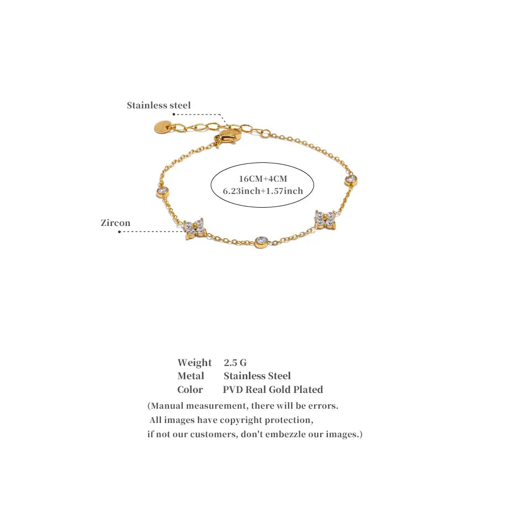 Eternal Bloom Bracelet | Platinum & 18K Gold Plated Cubic Zirconia Charm