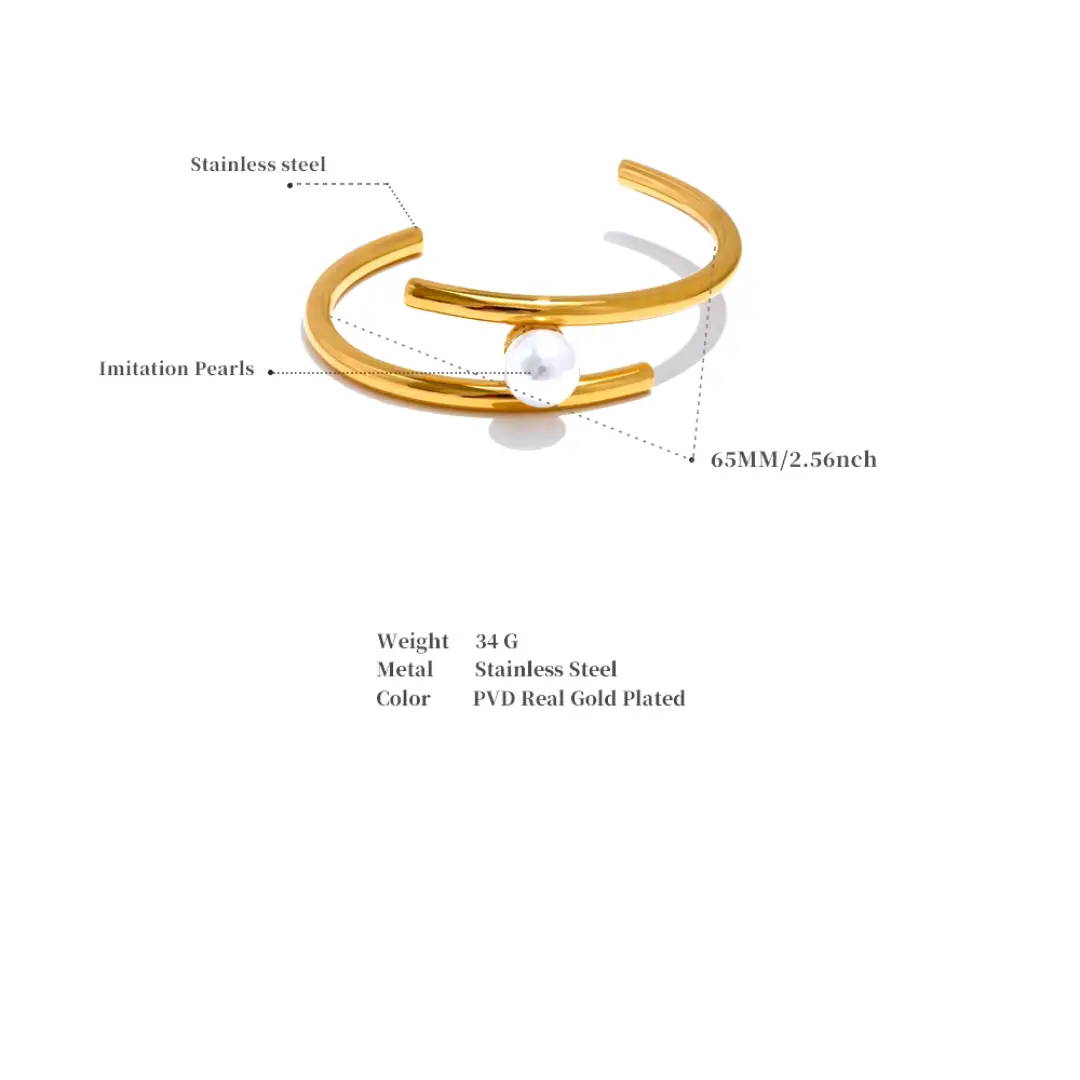 Eclipse Moon Cuff Bangle | 18k Gold Plated | Platinum