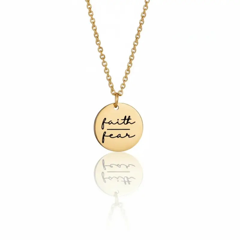 Adorned in Hope Affirmation Pendant Necklaces - Faith Over Fear / Gold - Jewelry