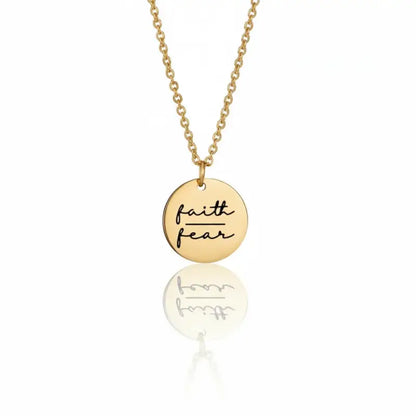 Adorned in Hope Affirmation Pendant Necklaces - Faith Over Fear / Gold - Jewelry