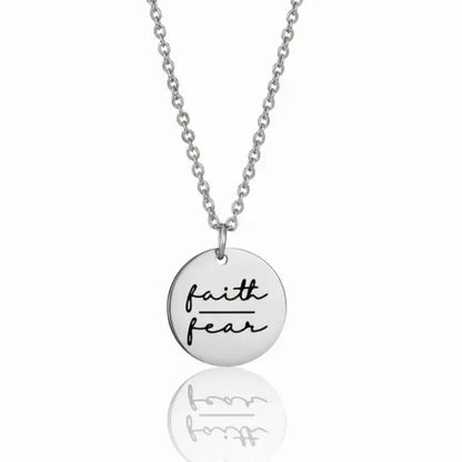Adorned in Hope Affirmation Pendant Necklaces - Faith Over Fear / Silver - Jewelry