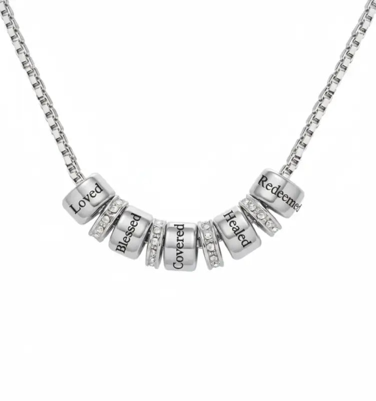 Adorned in Hope Necklace – Breast Cancer Awareness Bead Chain - Silver / 14in - Jewelry