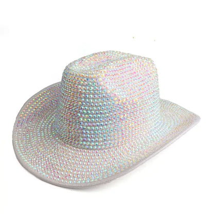 Adorned in Shine Rhinestone Fedora - Iridescent Crystal - Hat