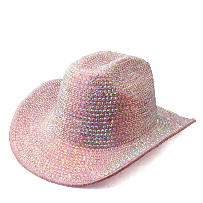 Adorned in Shine Rhinestone Fedora - Soft Pink - Hat