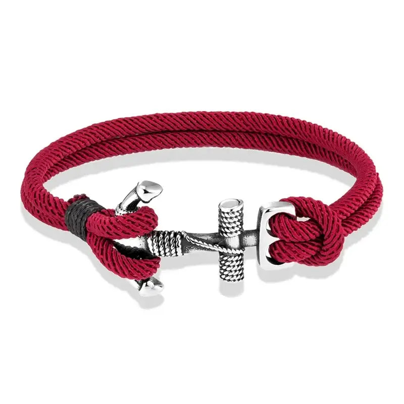 Anchor in the Lord Rope Bracelet: Faith - Cardinal / 7.5in