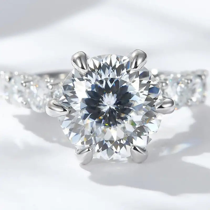 Bathsheba Moissanite Side Stone Ring - Jewelry