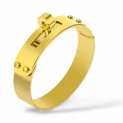 Bling Haven Signature Wide Cuff Bangle - Gold / 12mm - Jewelry