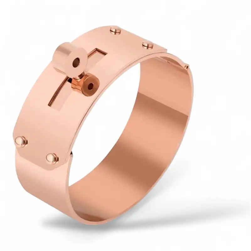 Bling Haven Signature Wide Cuff Bangle - Rose Gold / 21mm - Jewelry