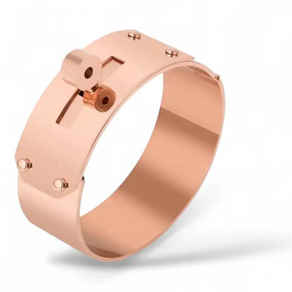 Bling Haven Signature Wide Cuff Bangle - Rose Gold / 21mm - Jewelry