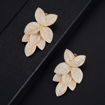 Blooming Grace Bridal Jewelry - H Gold Earring / resizable